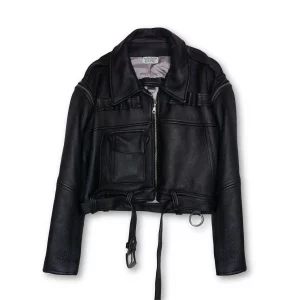 OPEN BACK CARGO LEATHER JACKET